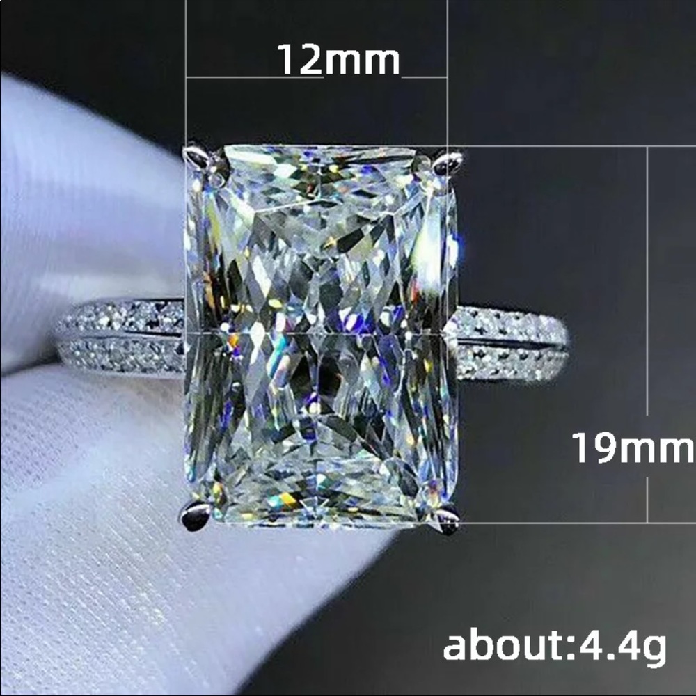 NEW ENGAGEMENT 925 STERLING SILVER DIAMOND RING, CUTE RING, SHINY RING. - Picture 5 of 5
